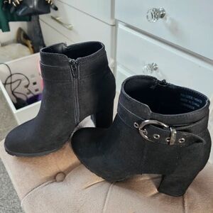 Primark Black Ankle Boots with Silver Buckle